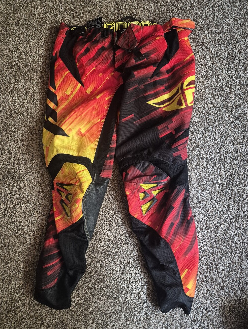 Kinetic Red Black Yellow Men's MX Pants - Size 34